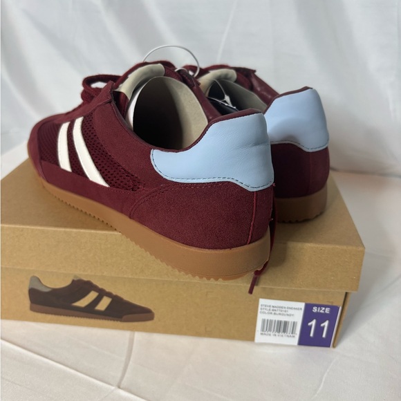 NWT-Steve Madden Hudsin Sneakers – Burgundy Retro, Women’s Size 11 - Picture 3 of 7